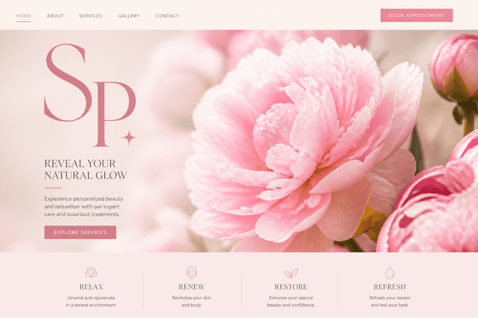 Lux Grove, Beauty website direction
